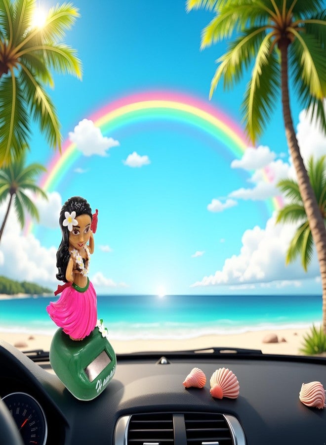 Bwexxt Pink Funny Cute Car Bobblehead Decorative Gift, Home and Office Decor, Dancing Girl for Car Dashboard and Home, Solar Powered Kit Solar Power Kits,Funny Ornaments Decorations - Image 3